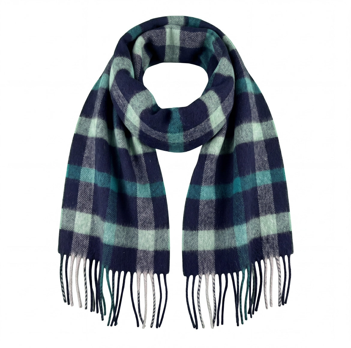 Sea Blue Plaid Scarf- wind 'n' sails