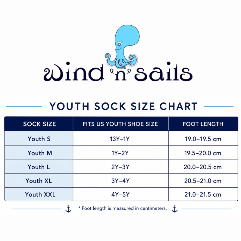 Youth Luxury Combed Cotton Socks- wind 'n' sails