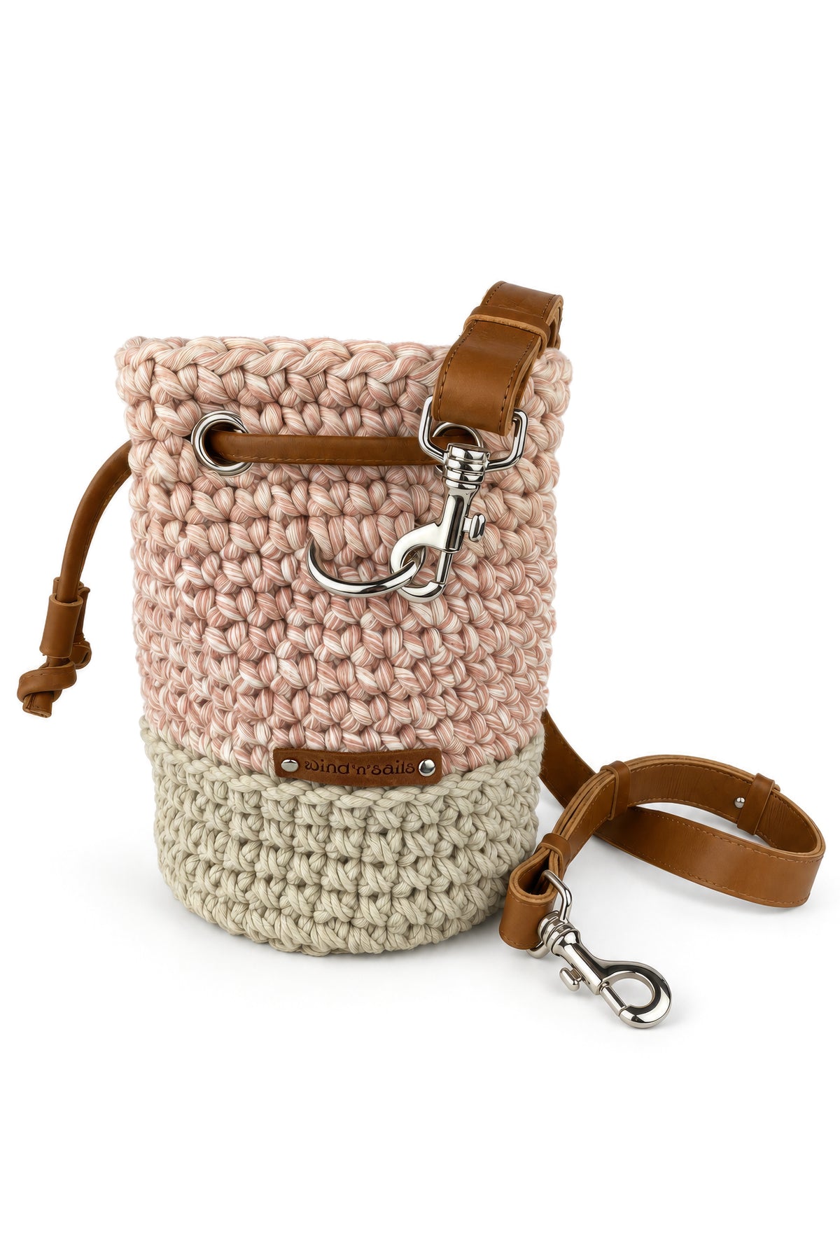 Cotton-Calfskin Rope Bag