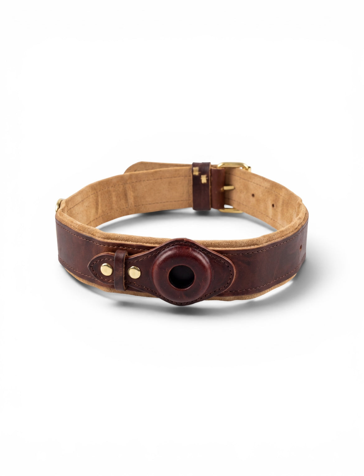 AirTag Leather Pet Collar- wind 'n' sails