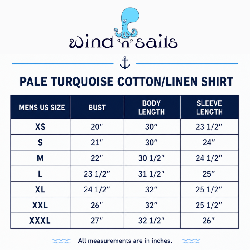 Pale Turquoise Cotton & Linen Shirt- wind 'n' sails