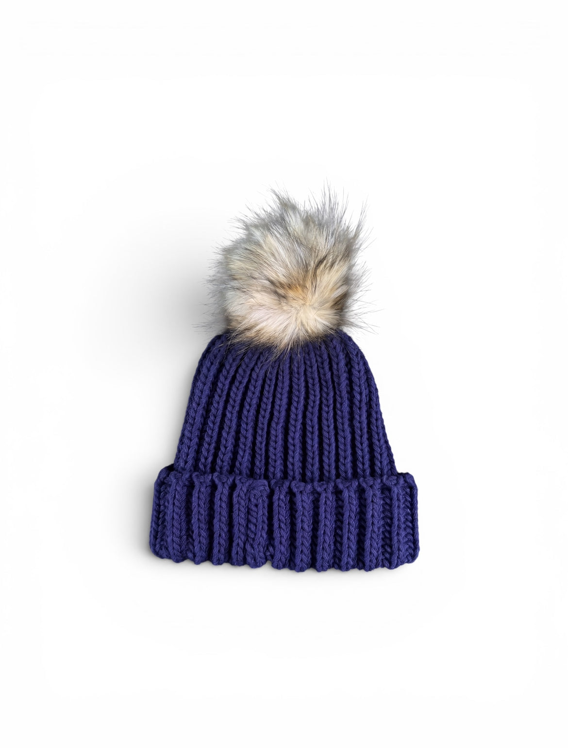 Chunky Merino Wool Beanie with Folded Hem & Removable Pom- wind 'n' sails