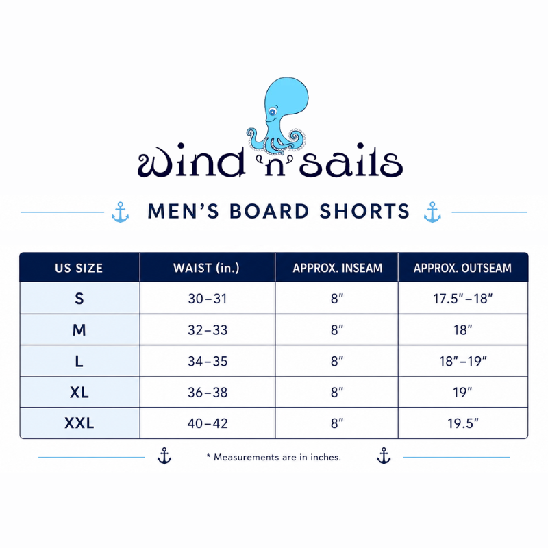 Men's Board Shorts- wind 'n' sails