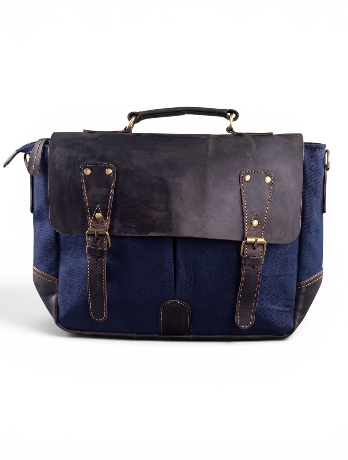 Full Grain Leather Briefcase- wind 'n' sails
