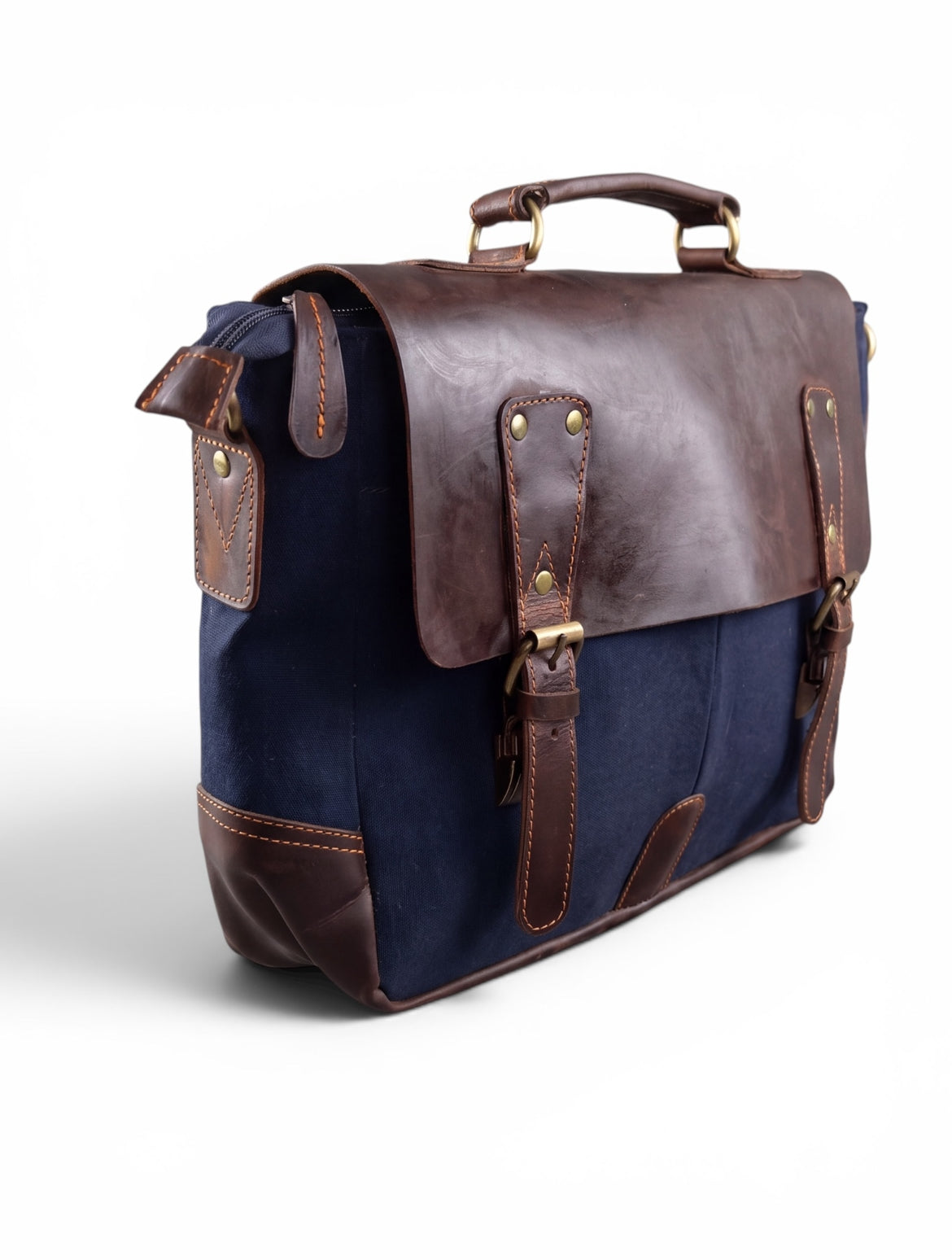 Full Grain Leather Briefcase- wind 'n' sails