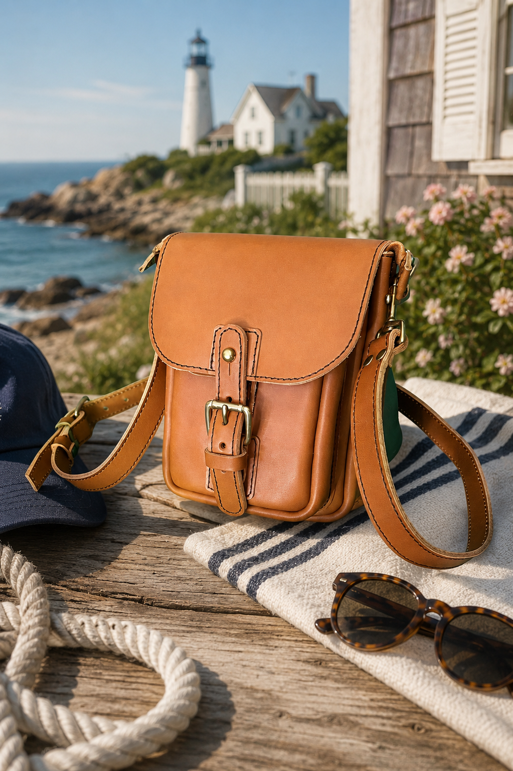 wind 'n' sails Leather Belt Bag- wind 'n' sails