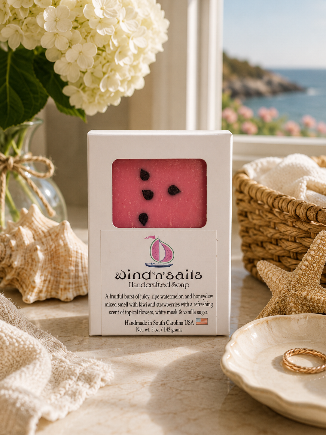 Watermelon Goat Milk Soap Bar- wind 'n' sails