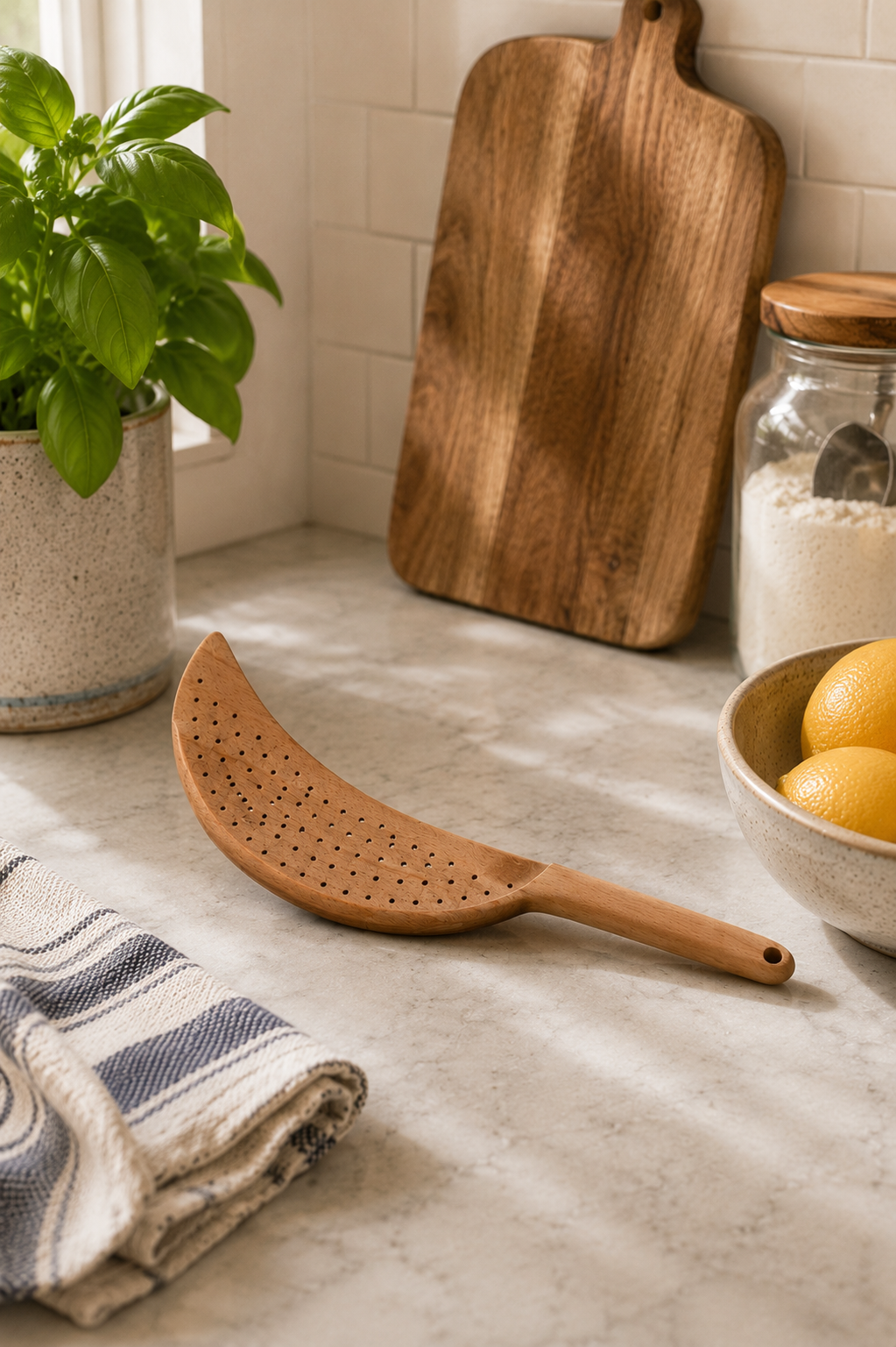 Handmade Hardwood Kitchen Strainer- wind 'n' sails