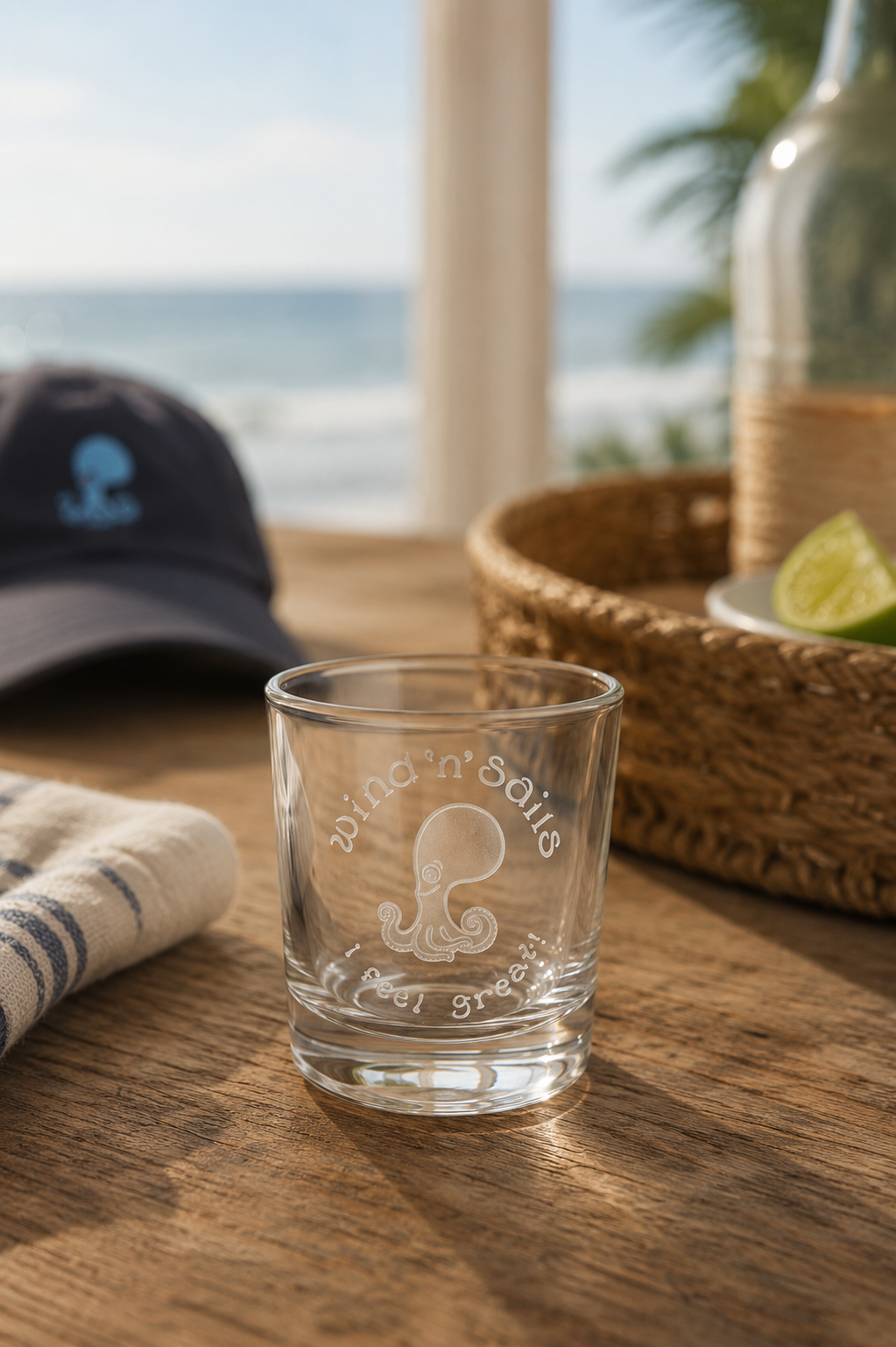 Engraved Drinking Glass- wind 'n' sails