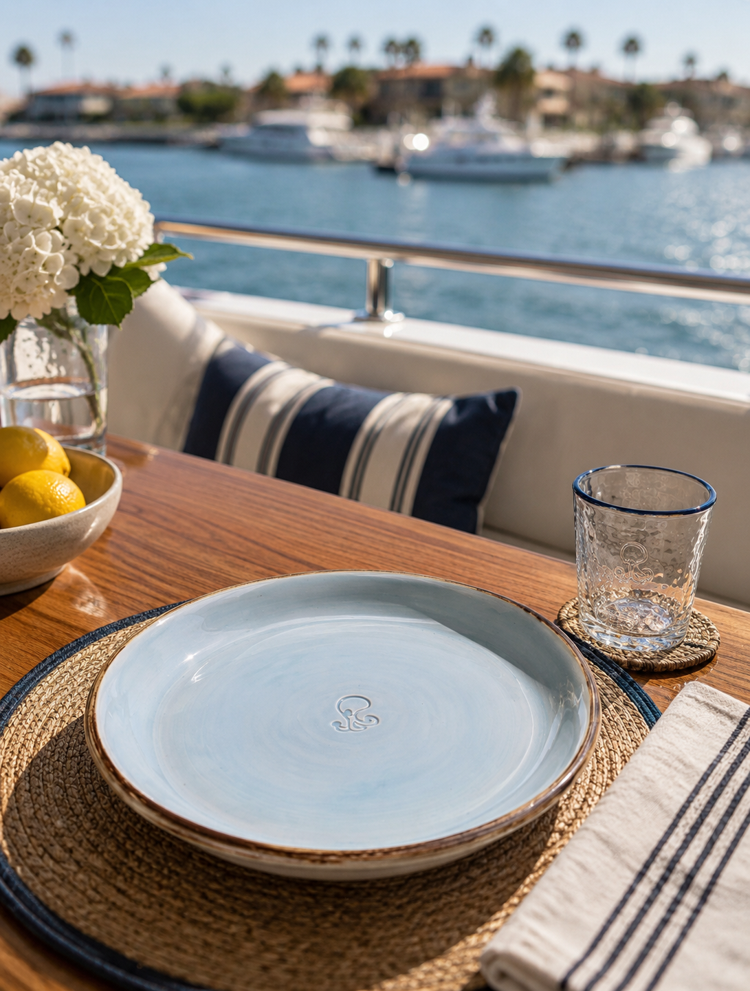 Stoneware Plate- wind 'n' sails