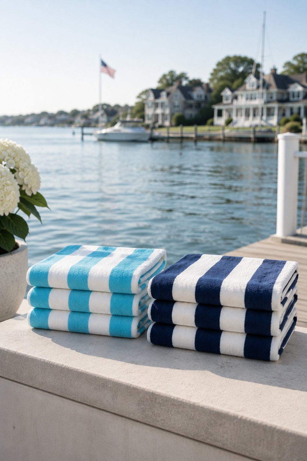 100% Cotton Cabana Striped Beach Towels- wind 'n' sails