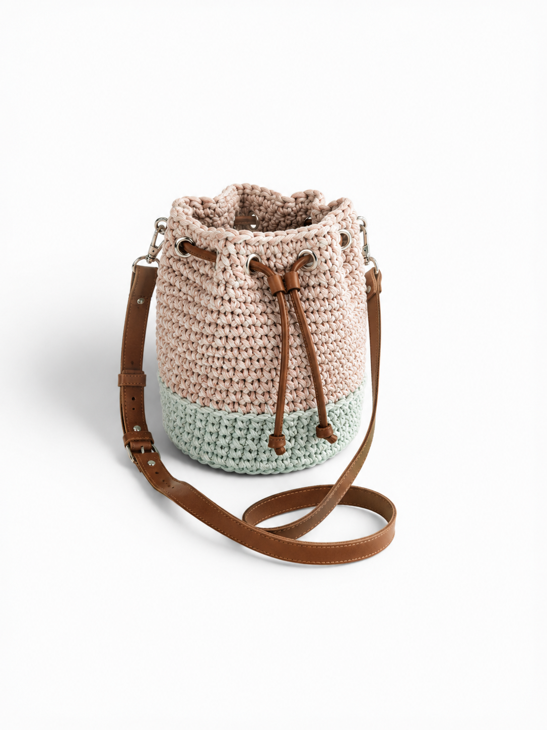 Cotton & Calfskin Rope Bag- wind 'n' sails