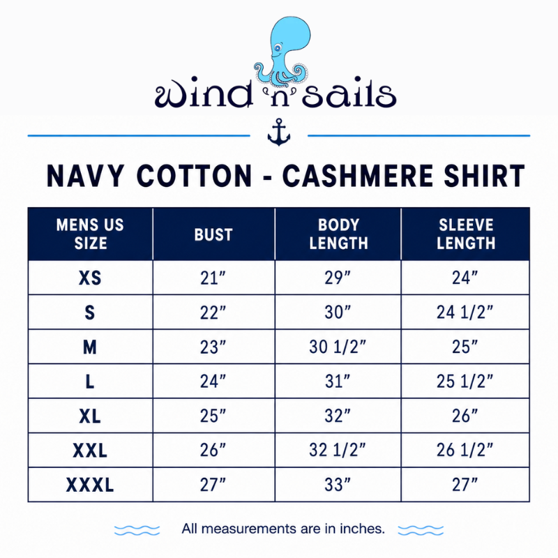 Navy Cotton - Cashmere Shirt- wind 'n' sails