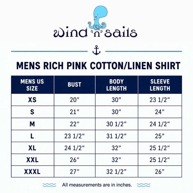 Men's Rich Pink Cotton & Linen Shirt- wind 'n' sails