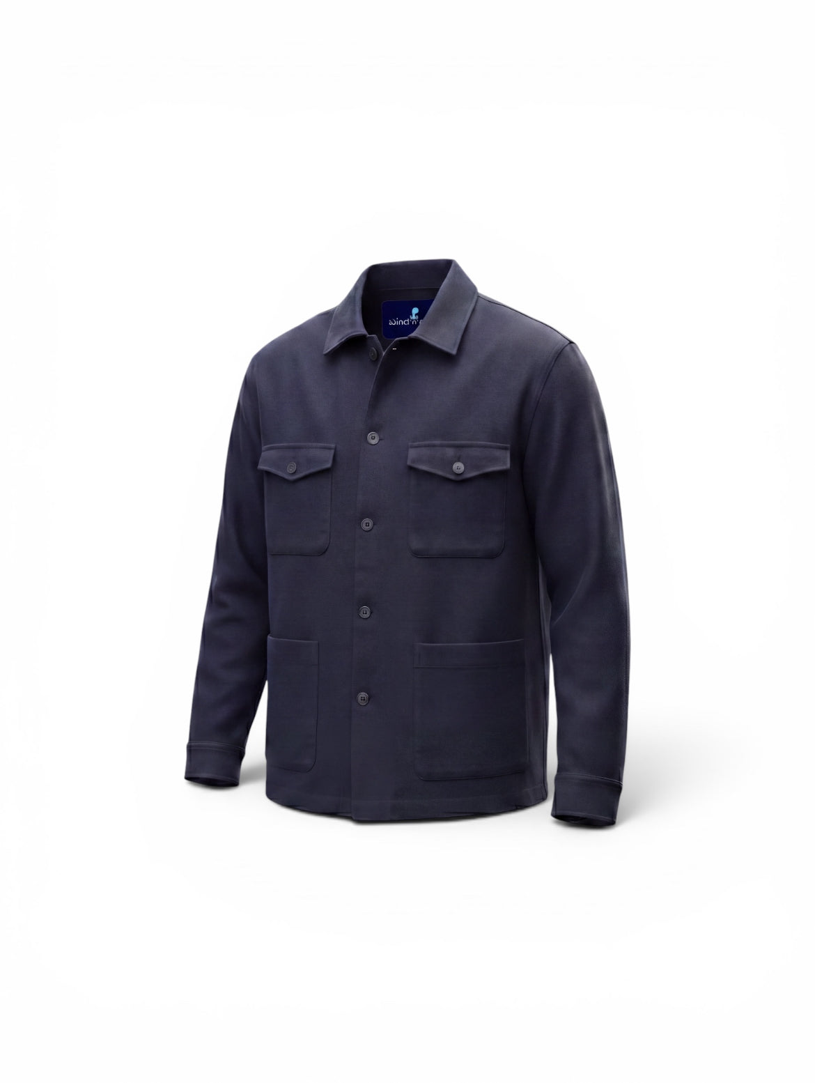 Mens Navy Cotton Shirt - Jacket- wind 'n' sails