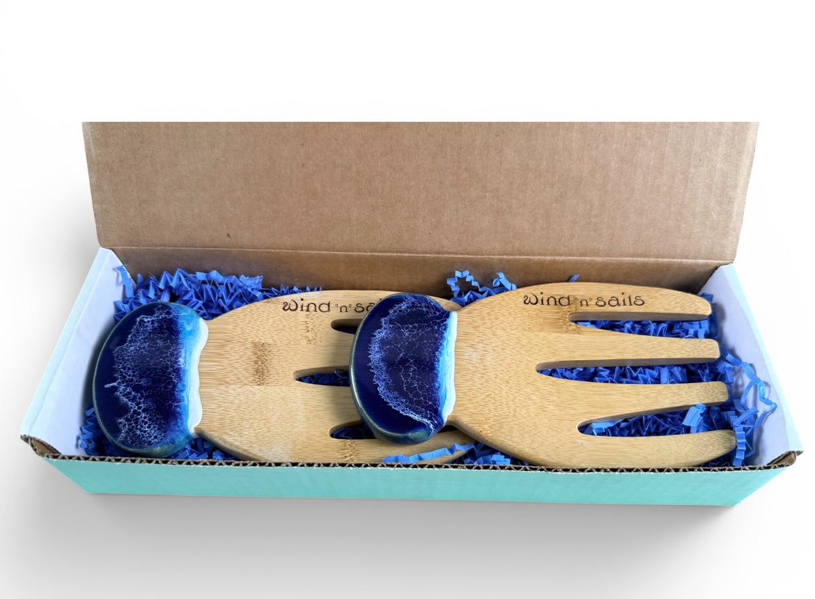 Wooden Salad Tongs- wind 'n' sails