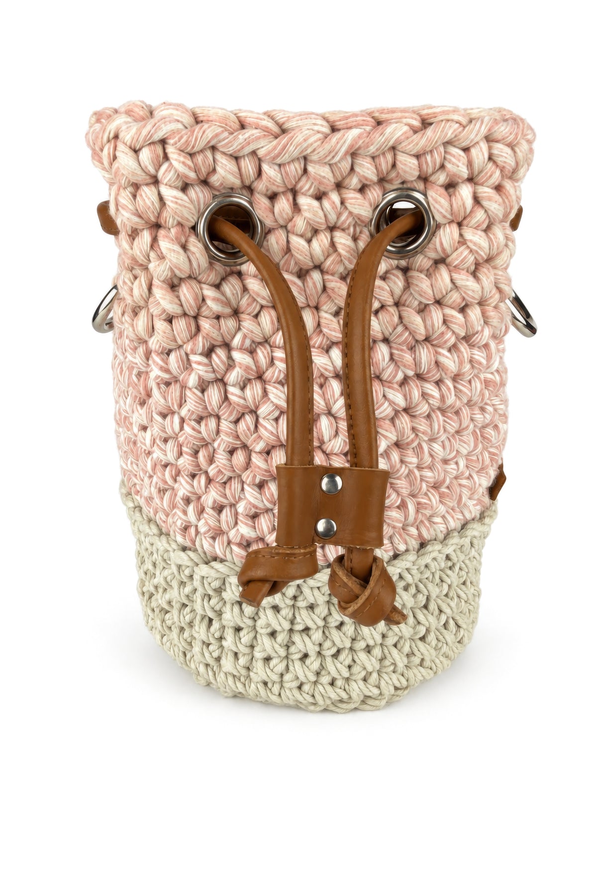 Cotton-Calfskin Rope Bag