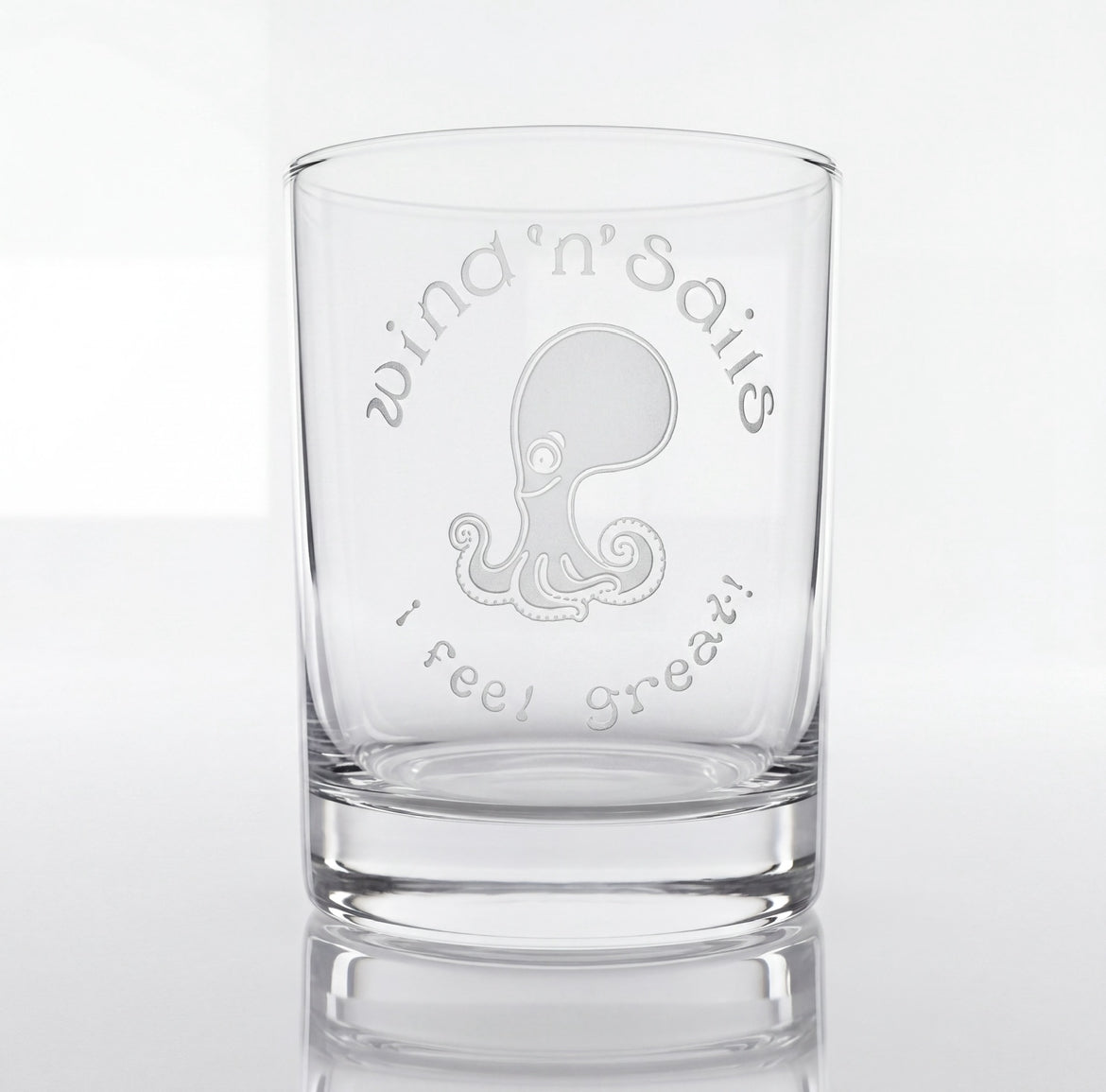 Engraved Drinking Glass- wind 'n' sails